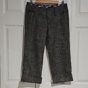 ✨ Maurices Tweed Capri Pants Gray Wool Blend Cuffed Cropped Trousers
